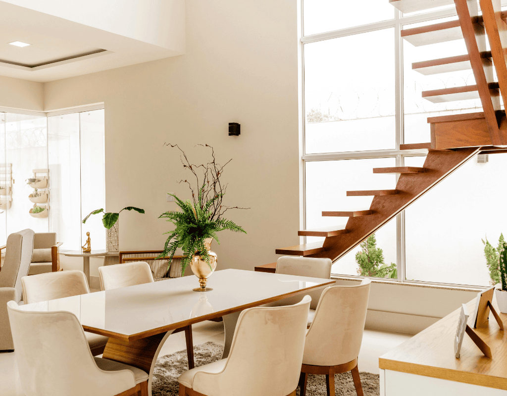 spacious modern living area cleaned with attention to detail